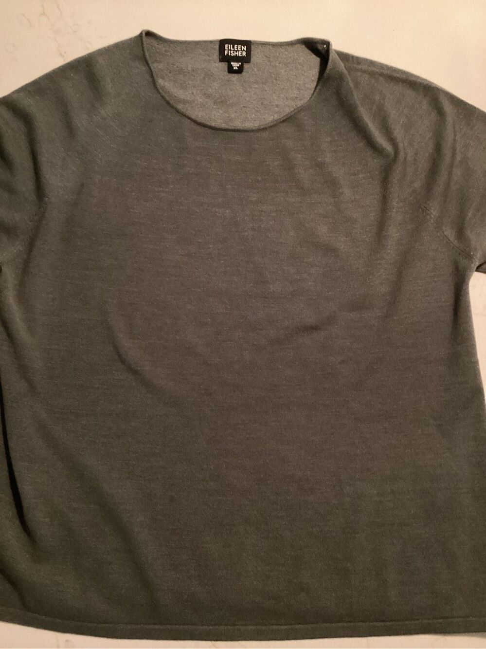 Eileen Fisher Women’s Silk Blend Scoop Neck Top Sz XL Green